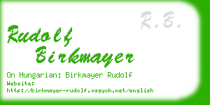 rudolf birkmayer business card
